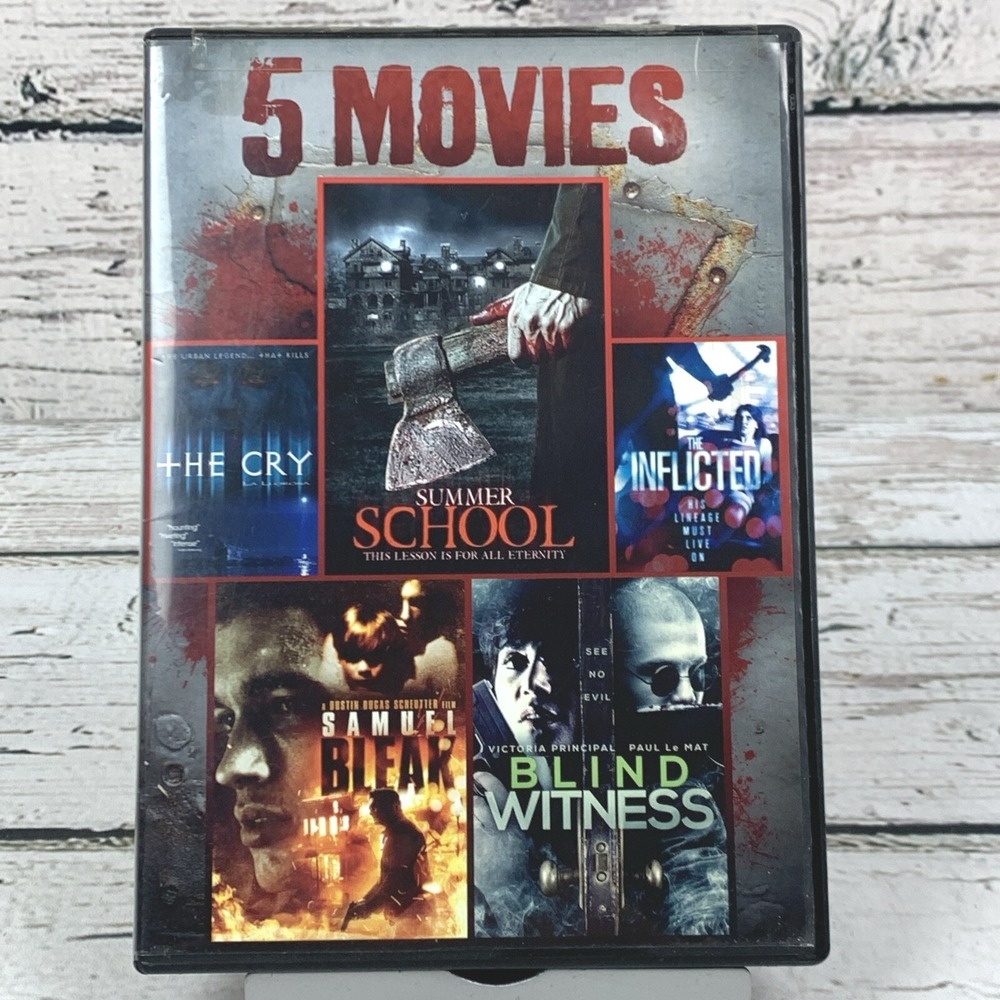 5 Movies [2007 DVD] Summer School The Inflicted Samuel Bleak‎ Blind Witness Cry